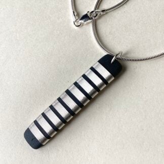 ‘Black Chunky Stripe Long Pendant’