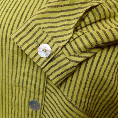 ‘Cumbria Shirt Lime Pinstripe Linen’