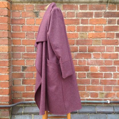 New Edy Coat in Plum Herringbone