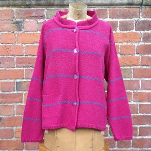 ‘Mirage’ Cardigan in Cerise/Bluebell