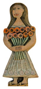 ‘Bringing Flowers’ Ceramic Relief