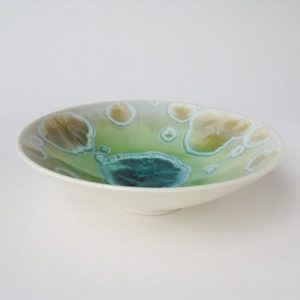 Green Crystalline Glazed Dish