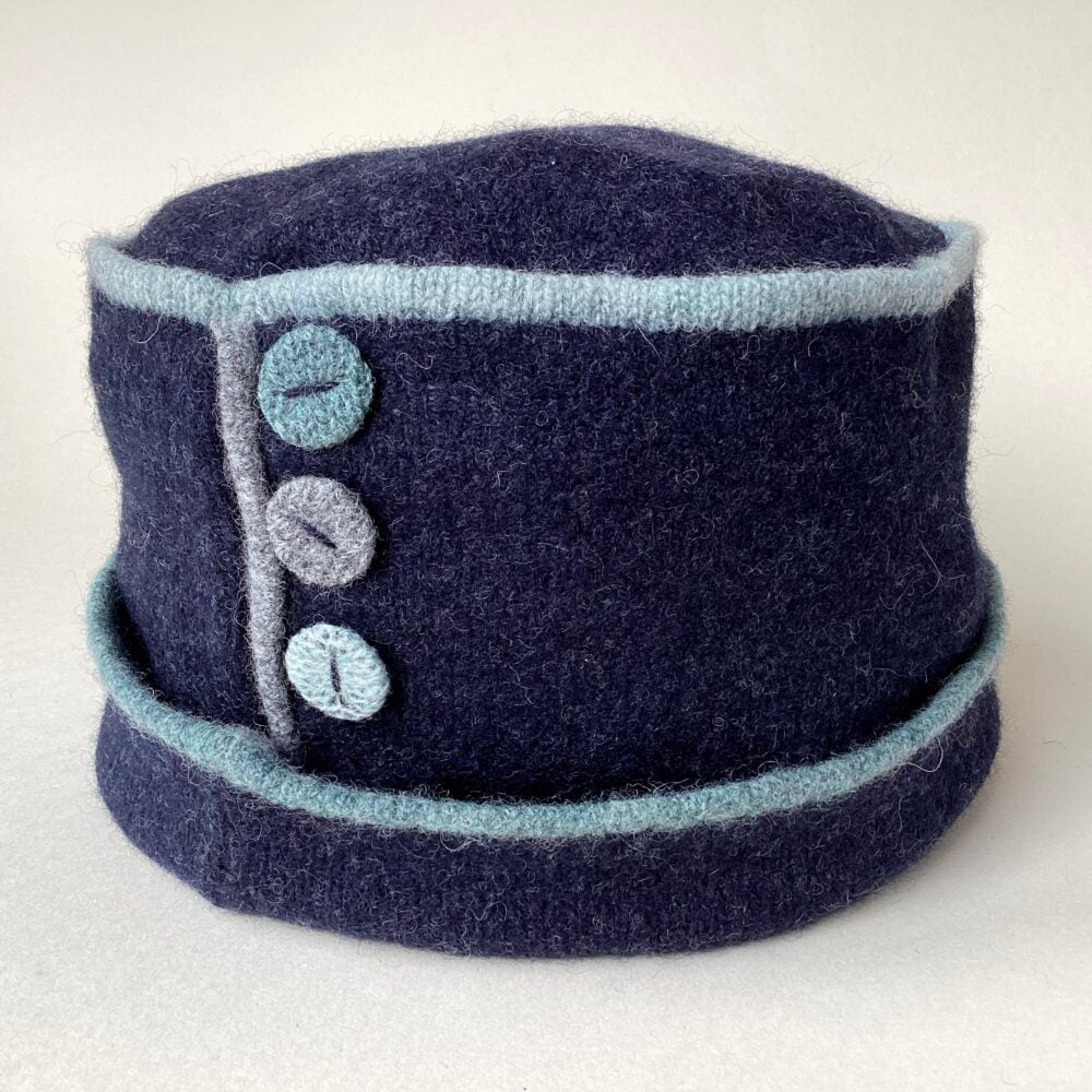 ‘Indigo Duck Egg’ Button Hat