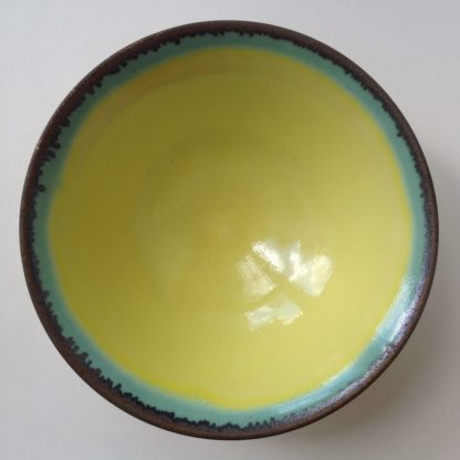 Yellow and Bronze Medium Dish