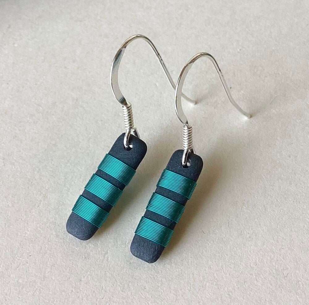 ‘Aqua Small Thin Drop Earrings’