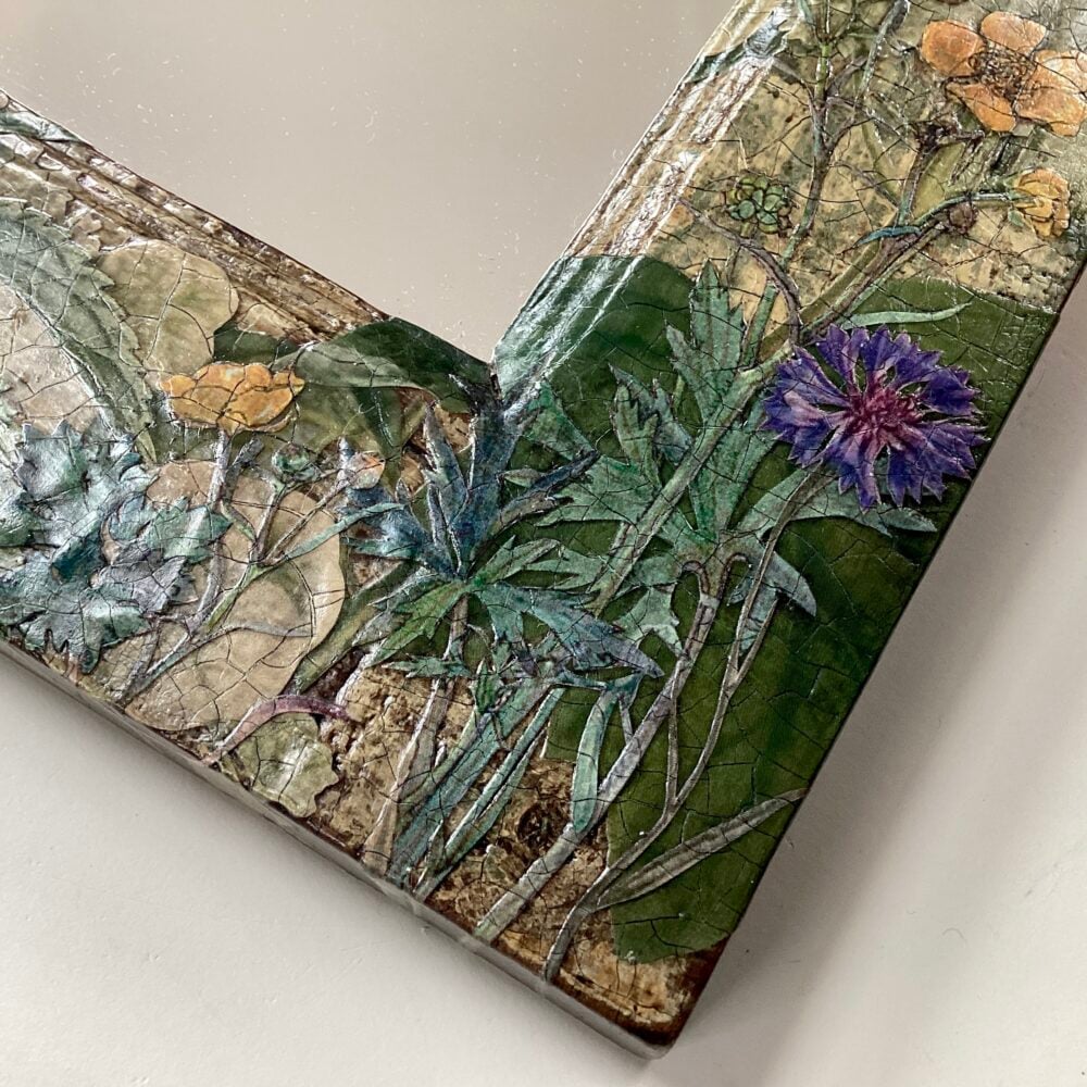 'Blue Moths & Cornflowers Mirror'