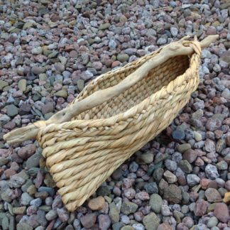 Boat Basket with Stick Handle