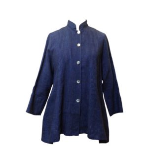 'Indigo Blue Linen Flare Shirt'