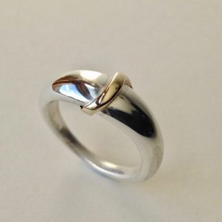 Silver Ring with 9ct Gold Band