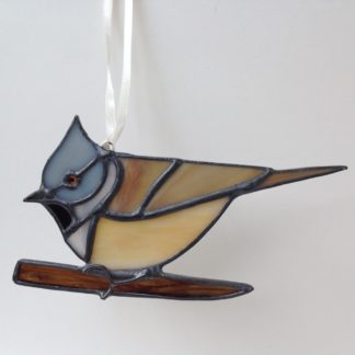 Crested Tit in Stained Glass