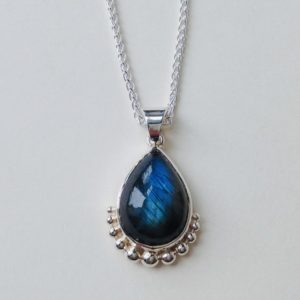 Pear-shaped Labradorite Pendant