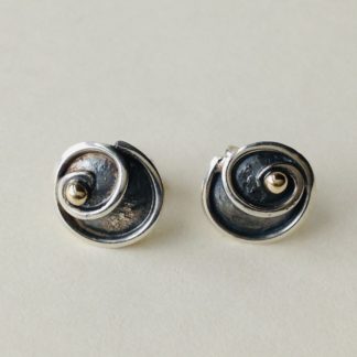 Tiny Silver Spiral Studs