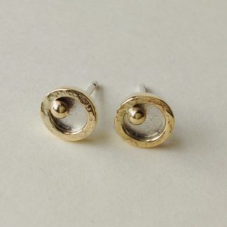 Tiny Silver & Gold Stud Earrings