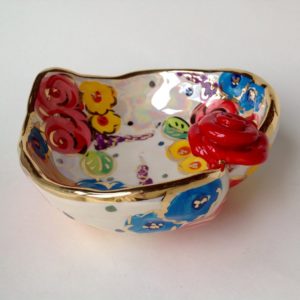 'Heart Shaped Bowl in Vintage Floral'