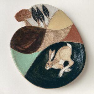 'Running Hare' Autumn Meadow Dish