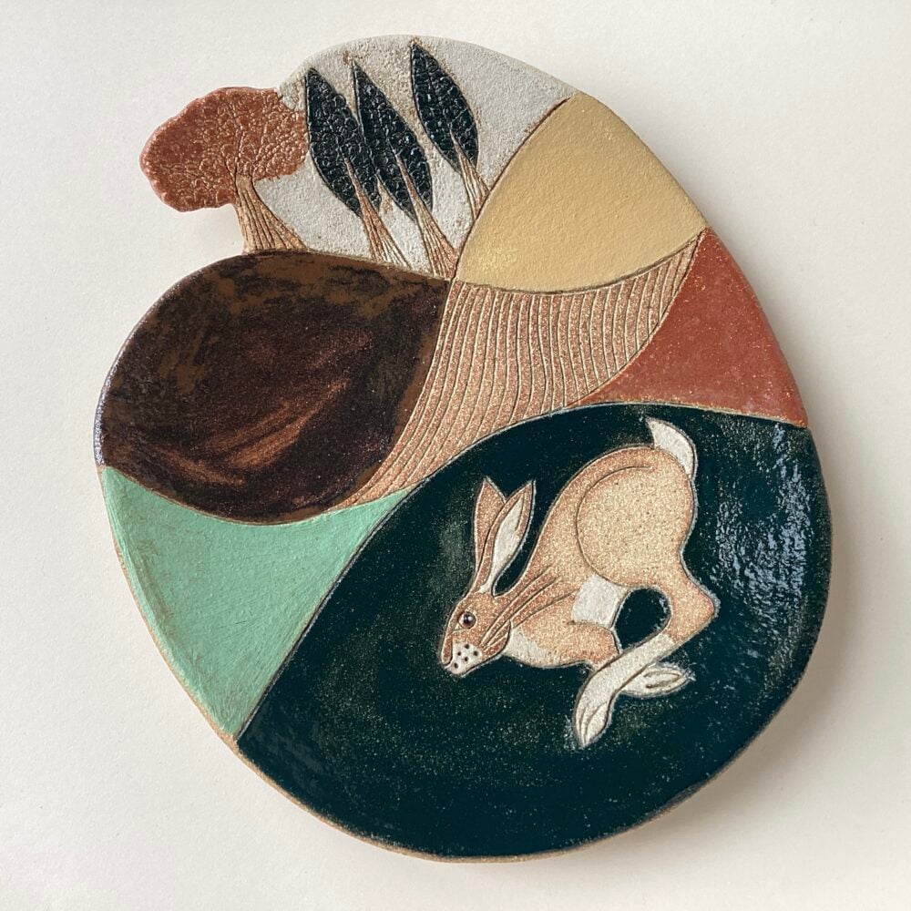 'Running Hare' Autumn Meadow Dish