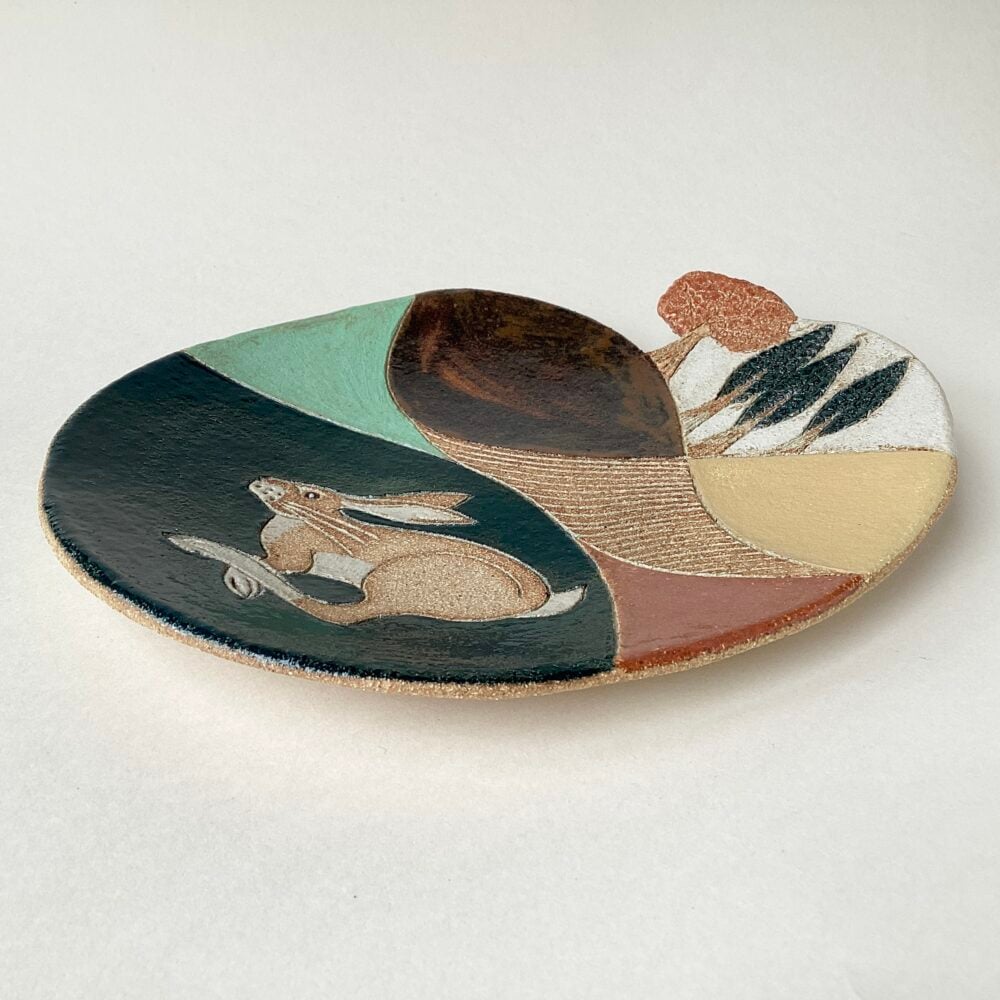 'Running Hare' Autumn Meadow Dish