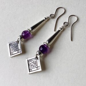 'Amethyst and Silver' Earrings