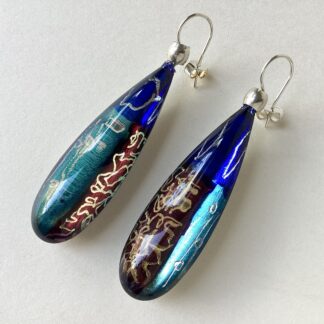 ‘Smoky Blue’ Long Drop Earrings