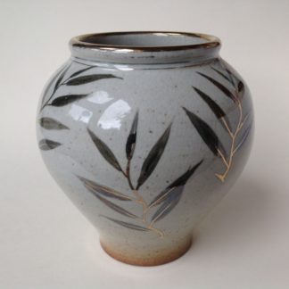 'Olive Leaf' Vase in Lustre Ware