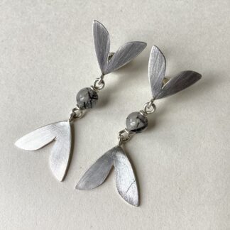 'Rutilized Quartz Moth Earrings'