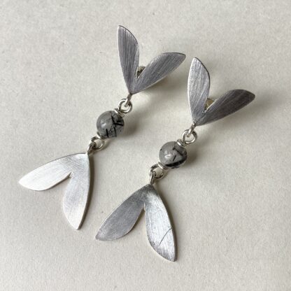 'Rutilized Quartz Moth Earrings'