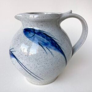 Round Bellied Blue Fishes Jug