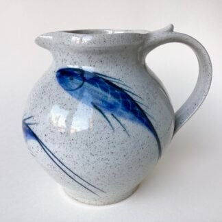Round Bellied Blue Fishes Jug