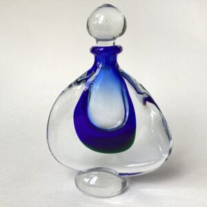 ‘Blue Green Merge Footed Scent Bottle’