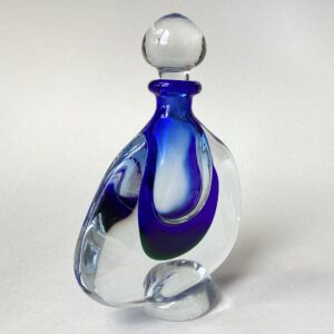 ‘Blue Green Merge Footed Scent Bottle’