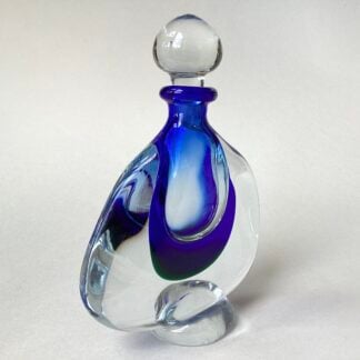 ‘Blue Green Merge Footed Scent Bottle’