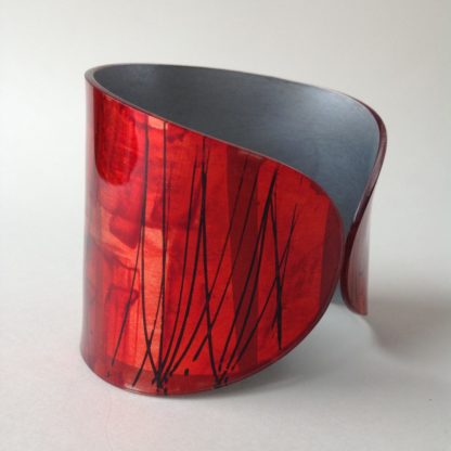 'Acrylic Large Wide Cuff in Red