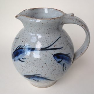 Round Bellied Blue Fishes Jug