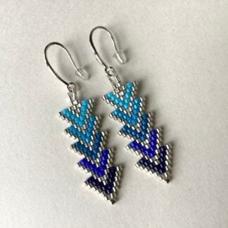 'Blue and Silver Chevron Drops'