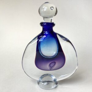‘Blue Violet Merge Footed Scent Bottle’