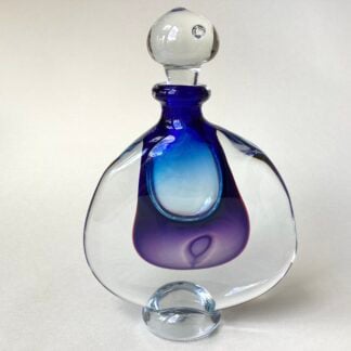 ‘Blue Violet Merge Footed Scent Bottle’