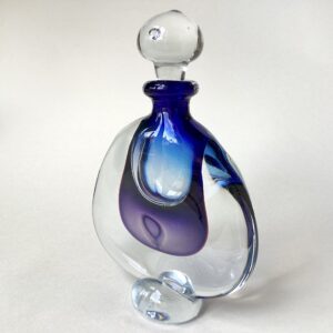‘Blue Violet Merge Footed Scent Bottle’