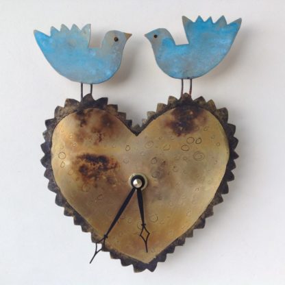 'Heart & Blue Birds' Clock