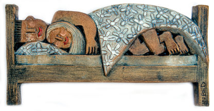 'In Bed' Ceramic Relief