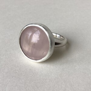 'Rose Quartz Silver Ring