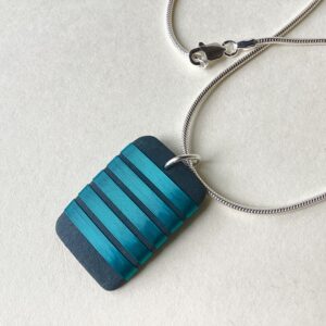 'Aqua Chunky Stripe Pendant’