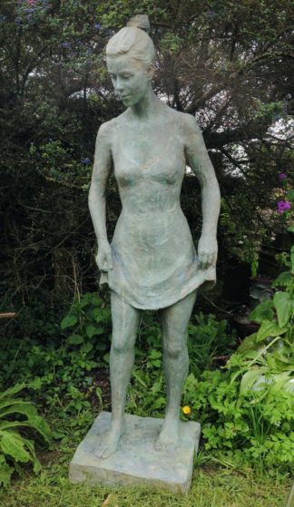 'Paddling Girl' Bronze Resin