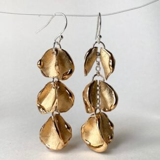 ‘3 Twin Petal’ Drop Earrings