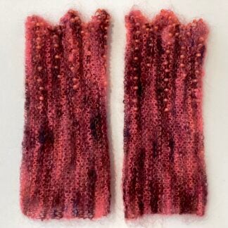 Beaded Wrist Warmers ‘Mulberry Coral’
