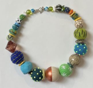 ‘'Spring Greens’  Bead Necklace