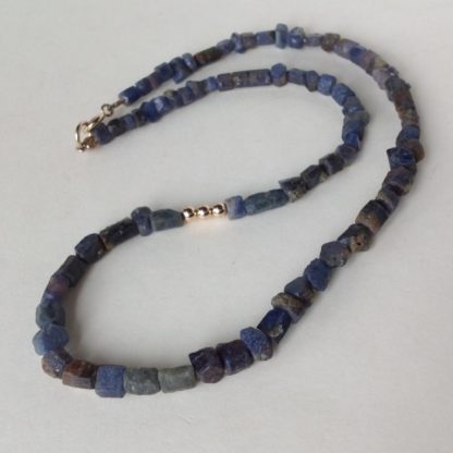 Roughcut Sapphire & Gold Necklace