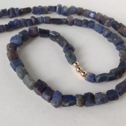 Roughcut Sapphire & Gold Necklace