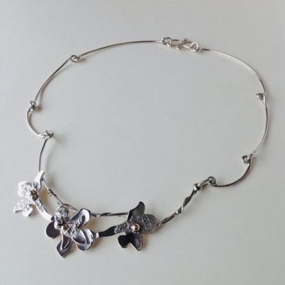 'Silver and Gold Orchid Necklace'