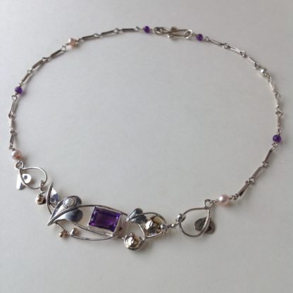 ‘Silver and Amethyst with Gold Necklace’