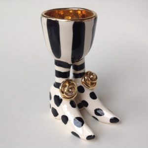 ‘Black & White Stripy Egg Cup’